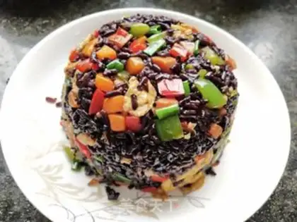 Make Five-coloured rice fried rice step 12