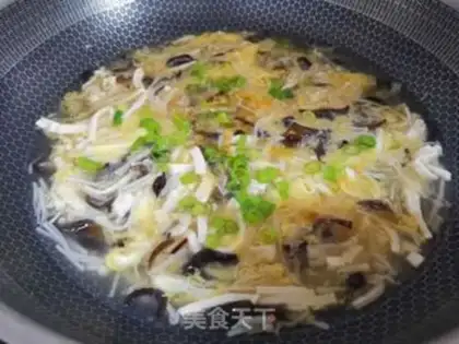 Make Gold needles, tofu soup step 7