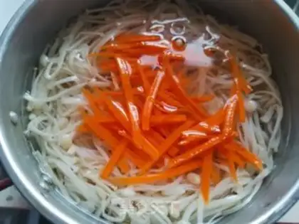 Make A golden mushroom fan with cucumber step 1