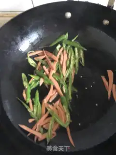 Make Ham sausage fried blue step 2
