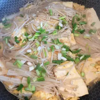 Make Golden mushroom eggs and tofu step 12