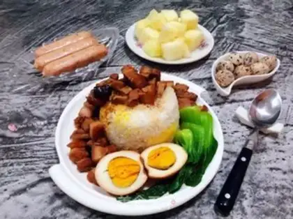 Make Frozen eggs and meat rice step 15