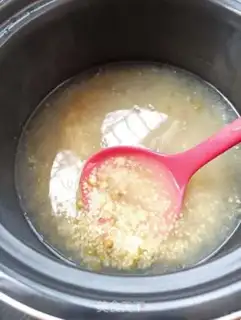 Make Little Mismy green bean porridge step 7