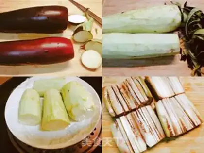 Make Puffed eggplant rice step 1