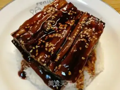 Make Puffed eggplant rice step 4