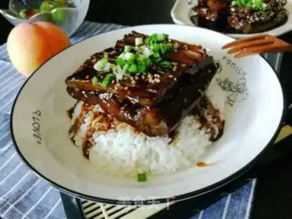 Make Puffed eggplant rice step 5