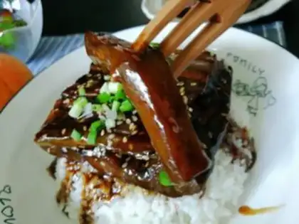 Make Puffed eggplant rice step 7