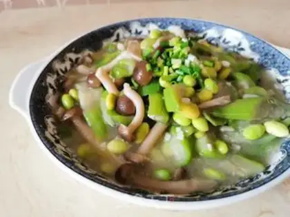 Make Crab mushrooms, silk melons step 9