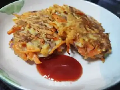 Make Carrot onion pancakes step 9
