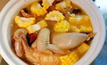 Make Chicken soup and hand tore chicken step 2