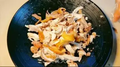 Make Chicken soup and hand tore chicken step 5
