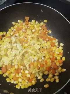 Make Corn carrot fried eggs step 5