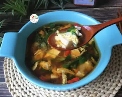 Make Tofu eggs and bouquet soup step 10
