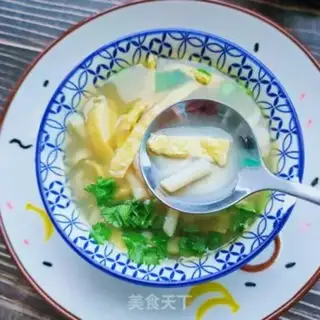 Make White mushroom egg-skin soup step 13