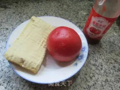 Make Tomato fried tofu dry step 0