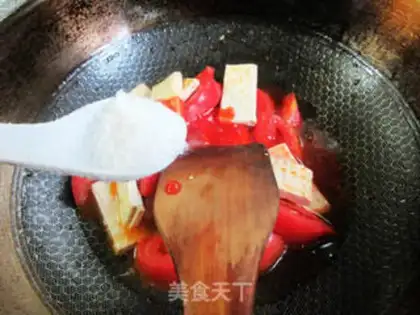 Make Tomato fried tofu dry step 7
