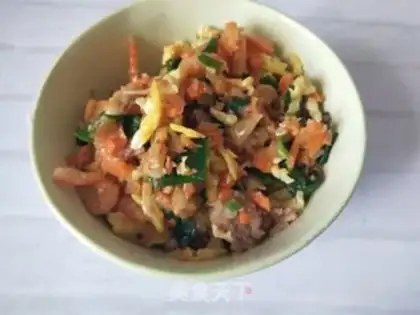 Make Egg shrimp skin carrot dumplings step 3