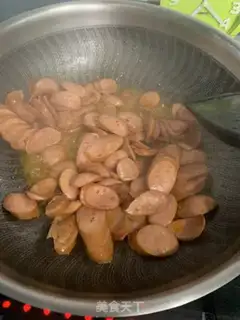 Make Egg fried sausage step 1