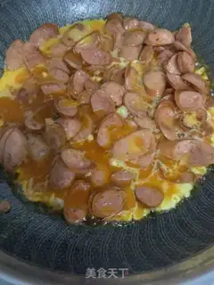 Make Egg fried sausage step 2