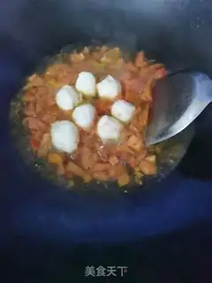 Make Tomato fishball soup step 2