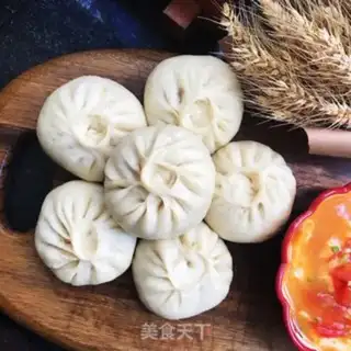 Make Powder meat buns step 11