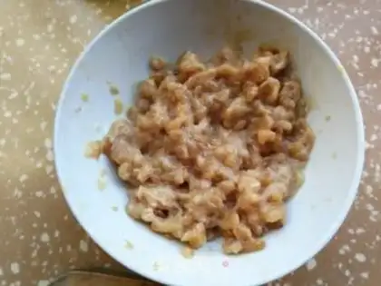 Make Meat and eggplant fans step 1