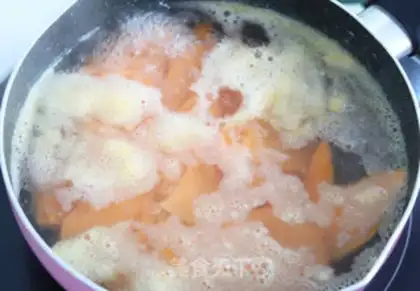 Make Potato egg milk step 1