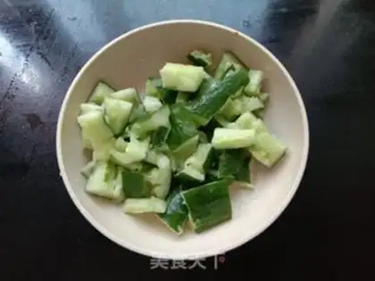 Make cucumber with eggs step 1