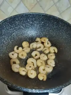 Make Shrimp fried eggs step 9