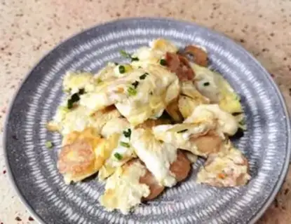 Make Shrimp fried eggs step 16