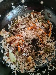 Make Soy sauce, fried rice step 3