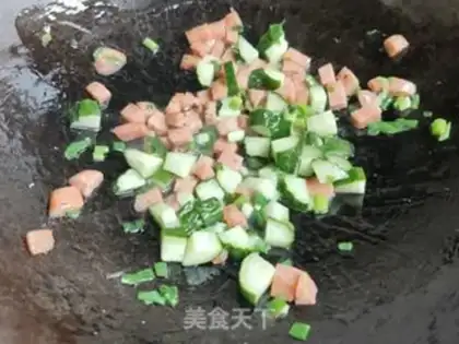 Make Sausage egg fried rice step 6