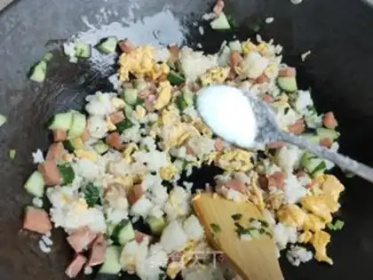 Make Sausage egg fried rice step 10