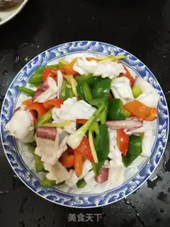 Make High-value red pepper fried squid step 4