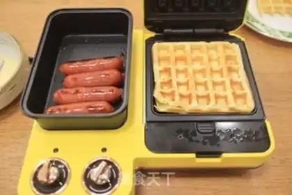 Make Oil-free waffles and roast sausages step 7