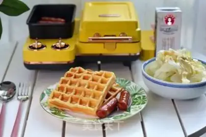 Make Oil-free waffles and roast sausages step 9