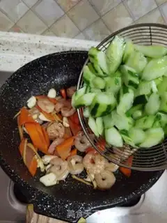 Make Shrimp fried cucumber step 22