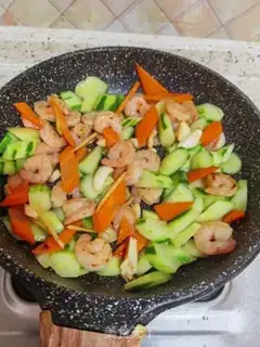 Make Shrimp fried cucumber step 23