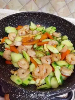 Make Shrimp fried cucumber step 25
