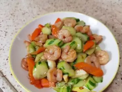 Make Shrimp fried cucumber step 26
