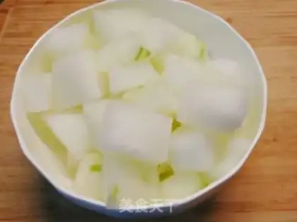 Make Ham flattened to cook a melon step 1