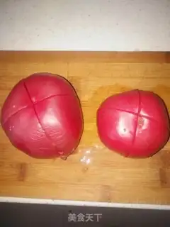 Make Red tomato egg dumplings step 1