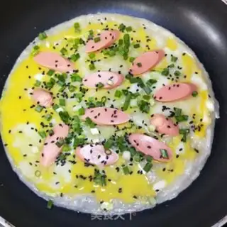 Make Egg ham pancakes step 5