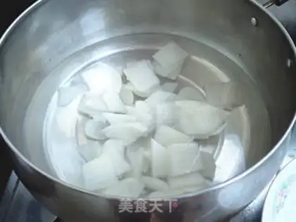 Make ♪ White radish and blue ♪ step 2