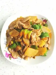 Make Potato pepper fried meat step 7