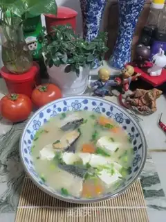 Make Fish-bone papaya tofu soup step 9