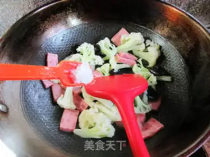 Make Black-mule ham and broccoli step 4