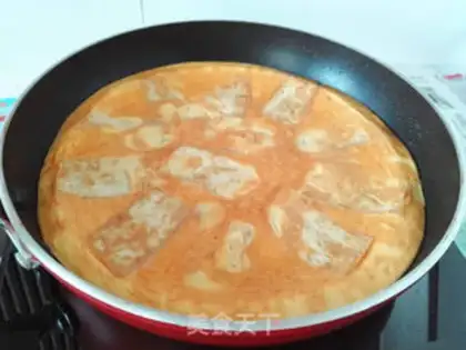 Make Meat tofu fried eggs step 4