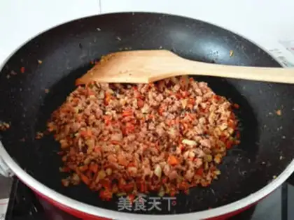 Make Meat tofu fried eggs step 7