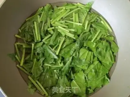 Make Spinach with peanut rice step 2